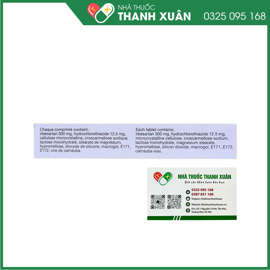 Coaprovel 300/12,5mg thuốc điều trị tăng huyết áp nguyên phát